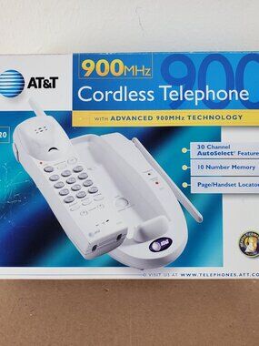 AT&T Cordless Telephone 900MHz 30 Channel 10 Number Memory #9320 New In Box